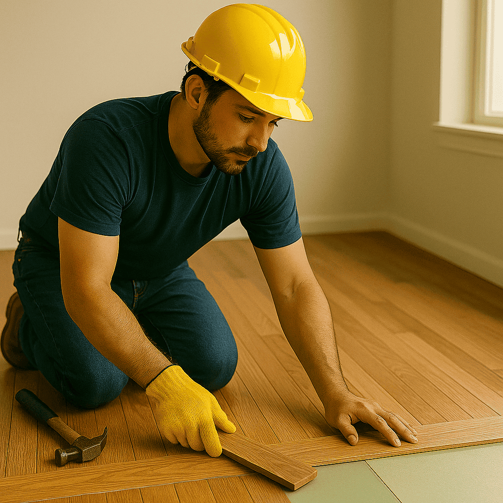 Installing a wood plank floor in a Conyers GA home